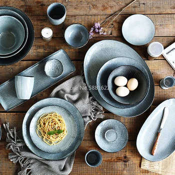 

Ceramic Retro Noodle Bowl Dishware Salad Bowl for Dinner