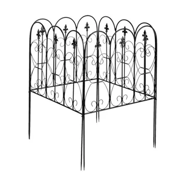 

4 Pieces 24*33" Fashionable And Beautiful Oval Top Iron Art Garden Fence