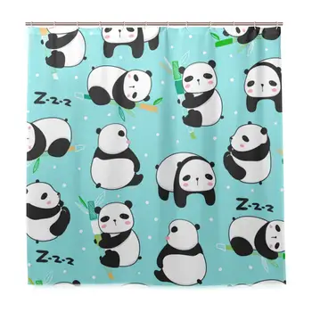 

Decoration Shower Curtain Shower Kawaii Panda Bears Cute Pandas Various Bath Curtains Waterproof Fabric Bathroom Decor Set with