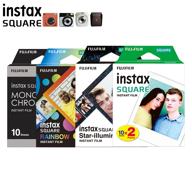Fujifilm Instax Square Film White/Black/Rainbow/Monochrome/Marble Fr FUJI Instant Polaroid Camera SQ20 SQ10 SQ1 SQ6 SP-3 Printer |