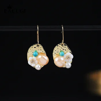 

Original Design Handmade Natural Fresh Water Pearl Drop Earrings For Women Wedding Luxury Jewelry Kolczyki