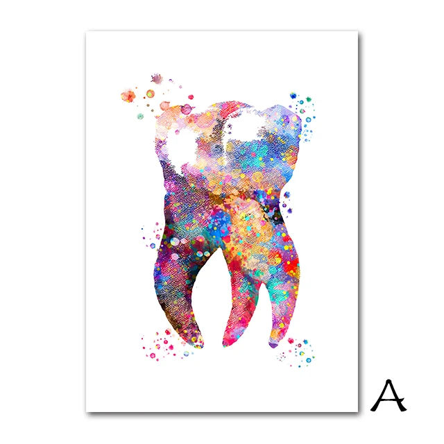 Dental-Art-Tooth-Fairy-Canvas-Painting-Watercolor-Wall-Art-Poster-Dental-Hygienist-Canvas-Print-Teeth-Wall (4)