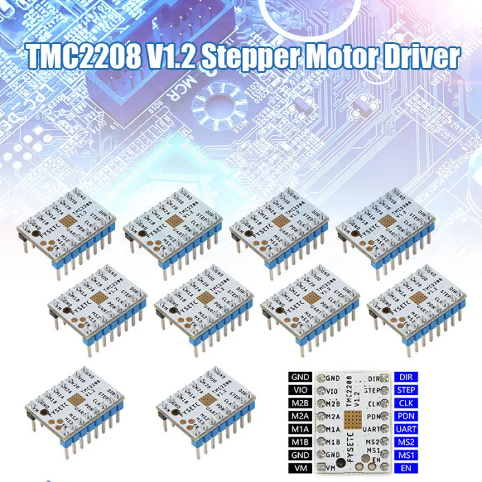 Лидер продаж TMC2208 V1.2 Stepstick шаговый двигатель драйвер модуль с теплоотвод для 3D-принтера