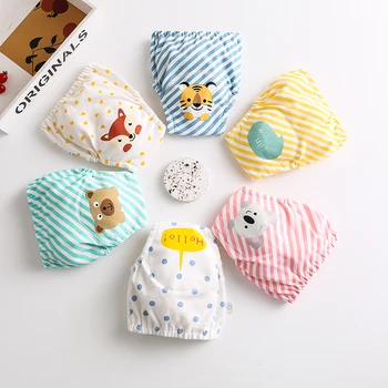 

2 Pieces Baby Infant Toddler Waterproof Training Pants Cotton Changing Nappy Cloth Diaper Panties Reusable Washable