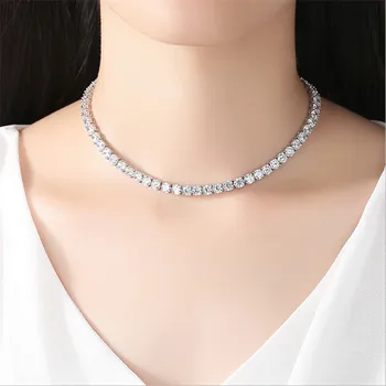 

New arrival women's necklace AAA crystals adjust length silver choker top quality for party club necklace