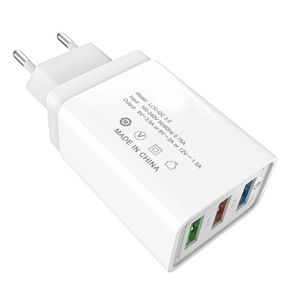 W02-Gray 18 Вт USB зарядное устройство 1а/2а настенный мобильный телефон зарядное устройство для iPhone X Xiaomi Mi 9 Планшет iPad ЕС Быстрая зарядка - Тип штекера: W02-Gray