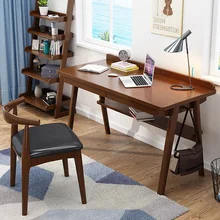 Простой стол из цельного дерева в скандинавском стиле, простой стол для студентов, письменный стол для учеников средней школы, домашний настольный компьютерный стол