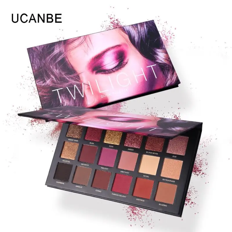 Ucanbe, 18 цветов, тени для век, Палетка для макияжа, Палетка для макияжа, водостойкие матовые тени для век, мерцающие матовые тени для век, стойкие sombras TSLM1