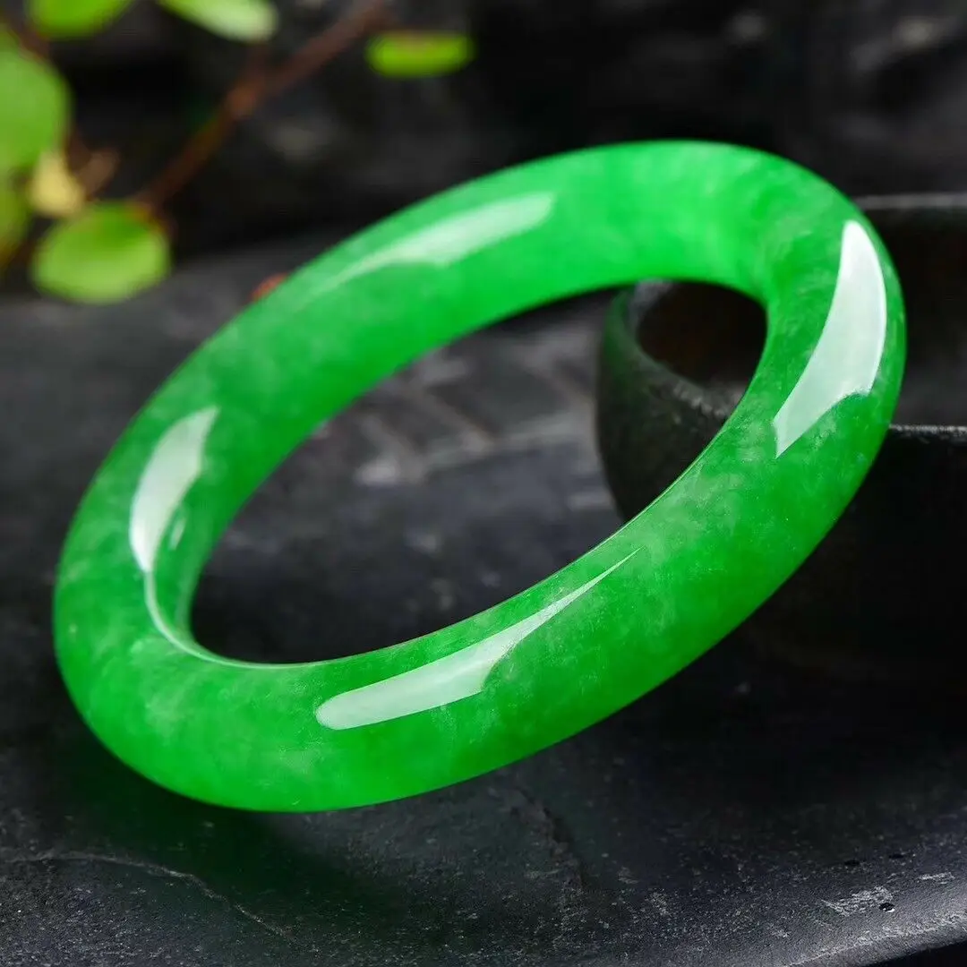56- 61 мм натуральный Esmeralda verde jadeita Jade braalete pulsera hecha a mano
