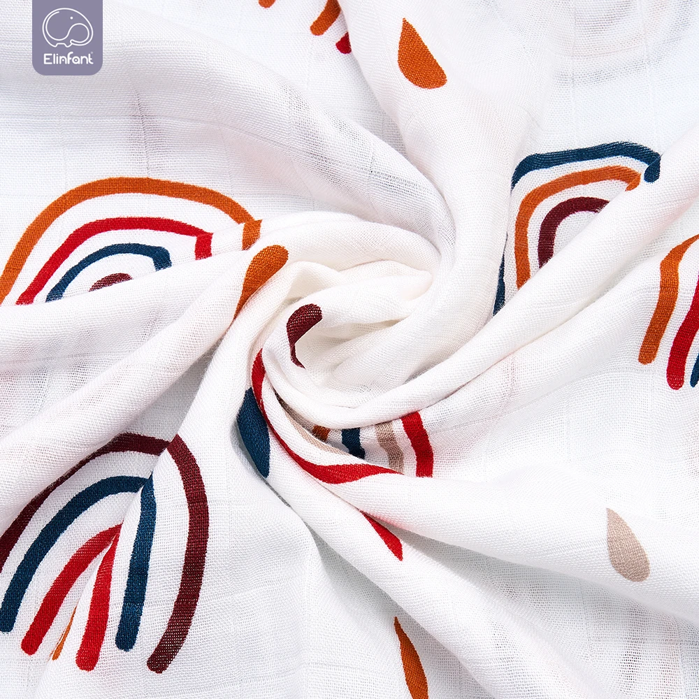 Elinfant 1Pcs 4 layers Muslin 100% Cotton Baby Swaddles Soft Newborn Blankets Black White Gauze infant wrap sleepsack swaddle