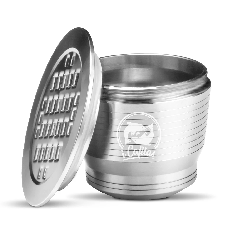 Reusable Stainless Steel Rich Crema Nesspresoo Coffee Refillable Capsule Cup with Spoon and Tamper