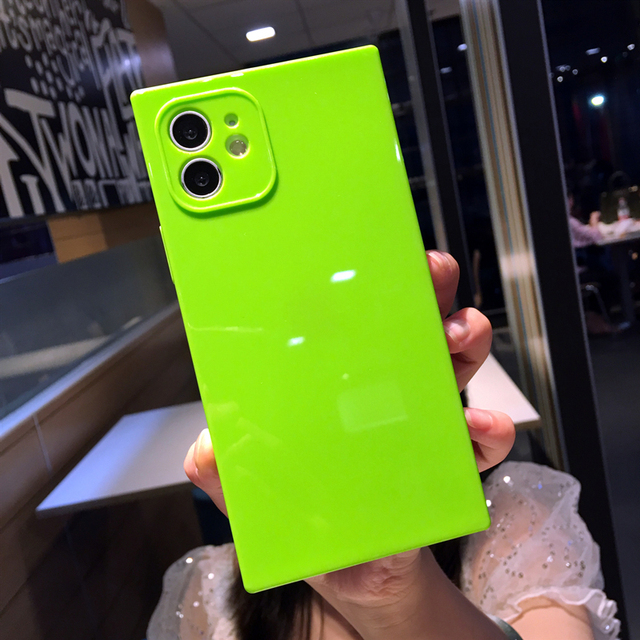 Case For iPhone 12 11 Pro 13Pro Max X XR XS Max 7 8 Plus SE 2020 13 Mini Luxury Square Design Candy Colors Soft TPU Cover