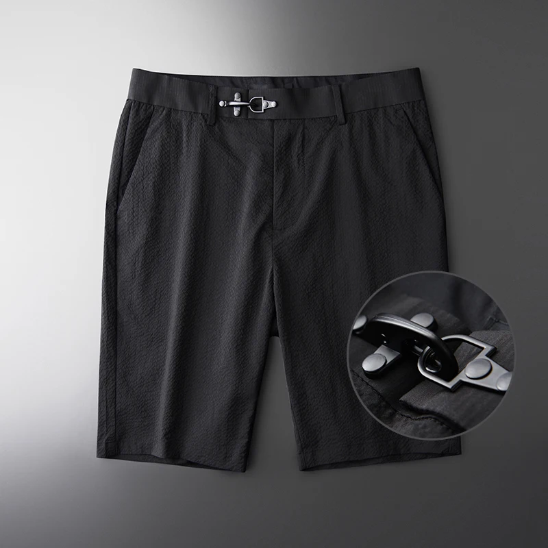 Minglu, летние мужские шорты, роскошные, в Вертикальную Полоску, короткие брюки, мужские, высокое качество, модные, для отдыха, спортивные, до колен, мужские шорты