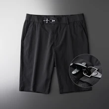 Minglu, летние мужские шорты, роскошные, в Вертикальную Полоску, короткие брюки, мужские, высокое качество, модные, для отдыха, спортивные, до колен, мужские шорты