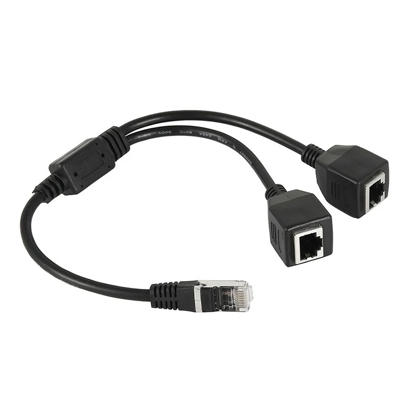 RJ45 Splitter 1 Male To 2 Females Cable Adapter Lan Network