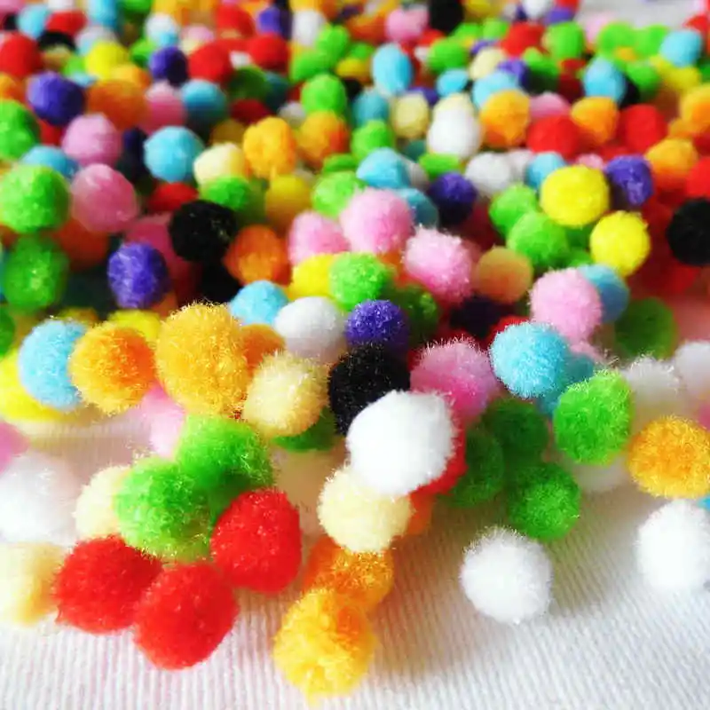 

200PCS/LOT.Color mini 6mm 8mm 10mm Pompoms Craft material Doll accessories DIY accessories,Plush ball,Wedding ornament,OEM packi