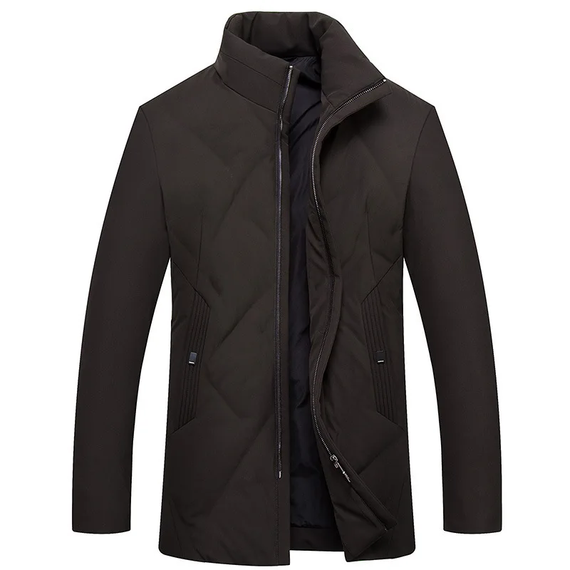 

Wooden Flute Men's Wear Down Jacket White Duck Down Winter Middle Age Big Size Business Leisure Thicken Money Collar Coat