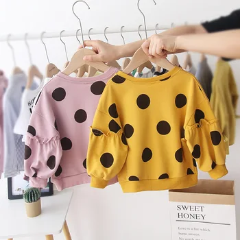 

Summer Winter Children Kids Baby Girls Hoodies Print Dot Sweatshirts Long Sleeves Sweater Baby Girl T-shirt Clothes