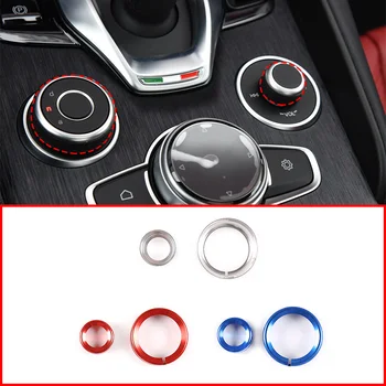 

3Colors Aluminum Alloy Interior Center Control Multimedia Knob Ring Trim For Alfa Romeo Giulia Stelvio 2020 Car Accessories