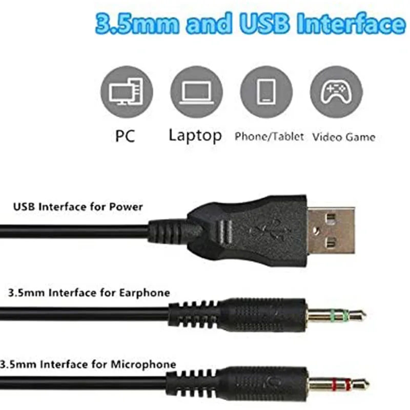 AJAZZ AX120 Stereo Gaming Headset Noise Cancelling over Ear Headphones with Mic Bass Surround Orange LED Light