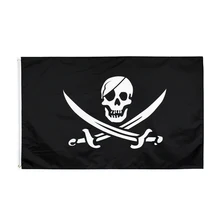 90*150 см большие повязки на голову с черепом скрещенные кости Пираты флаг Джек Рэкхем флаг для украшения