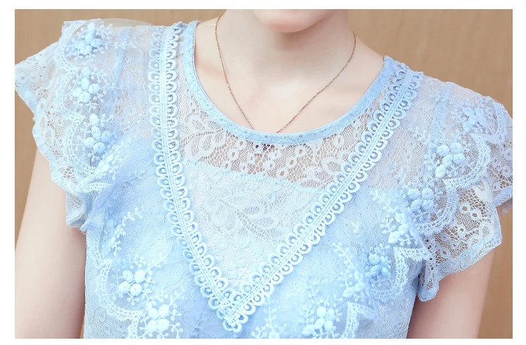 Женская кружевная одежда с оборками и коротким рукавом летние блузки 2020 рубашки