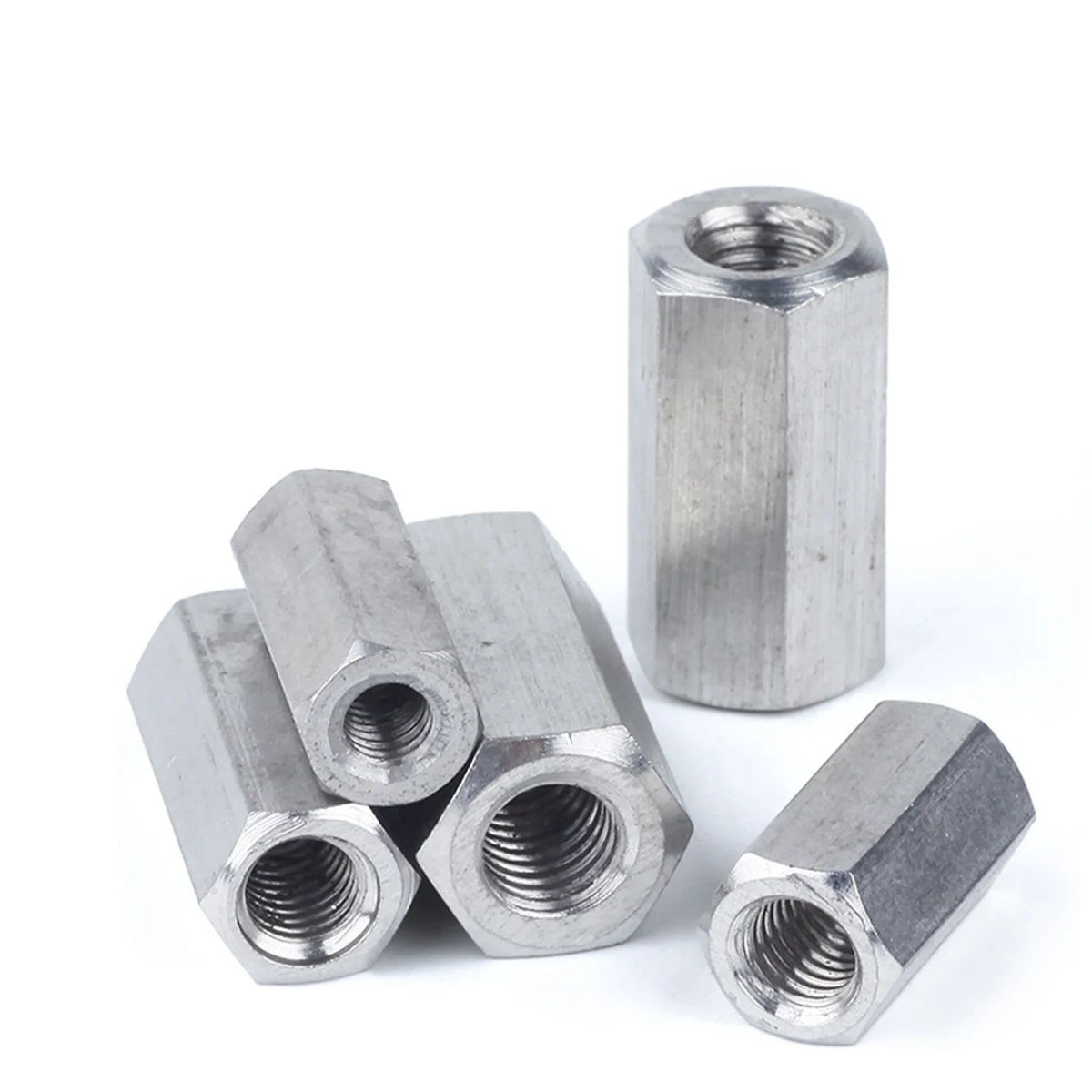 Hex Nuts Threaded Studding Connector M5 M24 Full Thread Sleeve 304 Stainless 