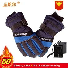 Зимние перчатки с USB, чехол на батарею, теплые электрические термальные перчатки с подогревом, на батарейках, для мотоцикла, велосипеда, лыжных перчаток