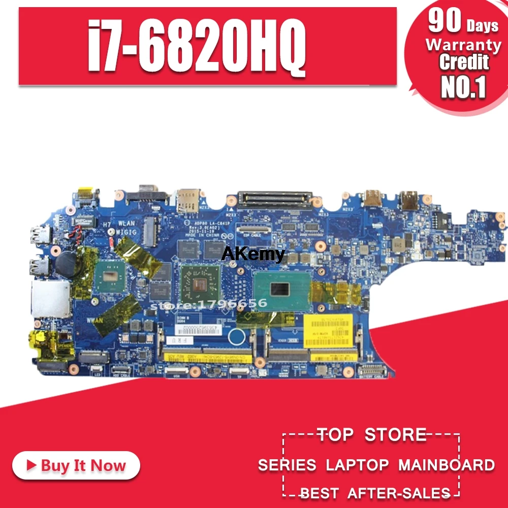 Для Dell E5570 3510 0D152 00D152 CN-00D152 ADP80 LA-C841P w i7-6820HQ Процессор w 216-0866020 GPU Материнская плата ноутбука испытания