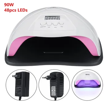 

UV Nail Lamp Light 90W 48 LEDs Manicure Polish Gel Dryer Machine Smart Infrared Sensor Nail Art Tool LCD Display Painless