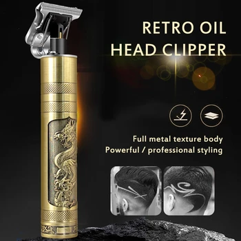 

T9 Dragon Phoenix Hair Clipper Electric Hair Clipper Oil Head Cut Head Knife Full Metal Copper Tube Electric Push