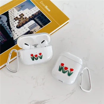 

Cute Clear Flowers Earphone Headset Accessorie Soft TPU Case For Airpods 1 2 Pro Protective Wireless Bluetooth Headset Cover