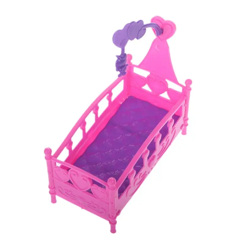 

Rocking Cradle Bed Doll House Toy Furniture For Kelly Barbie Doll Accessories Girls Toy Gift Baby Shower Gift Girls Toy