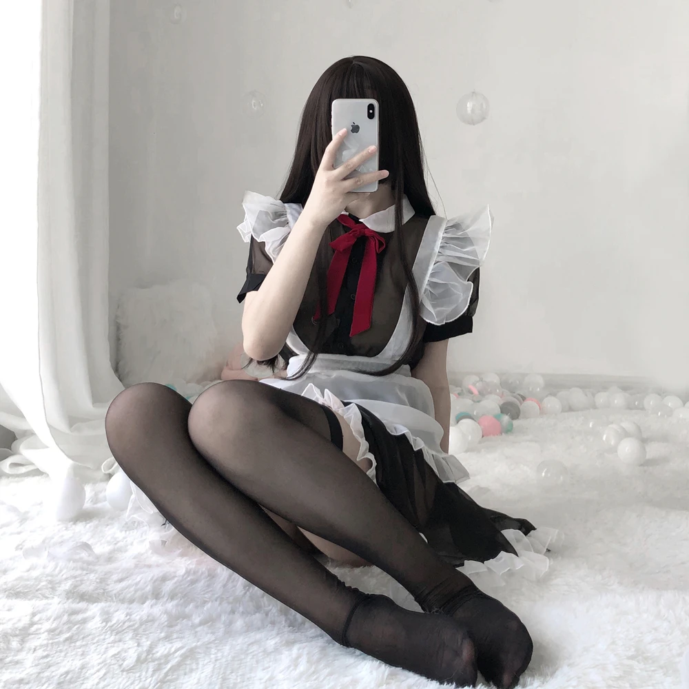 Women Girls Lolita Uniform Outfits Halloween Roleplay Costumes Maid Dress Cosplay Sexy Lingerie Late Night French Maid Costume women lingerie women lingerie set women cosplay costume