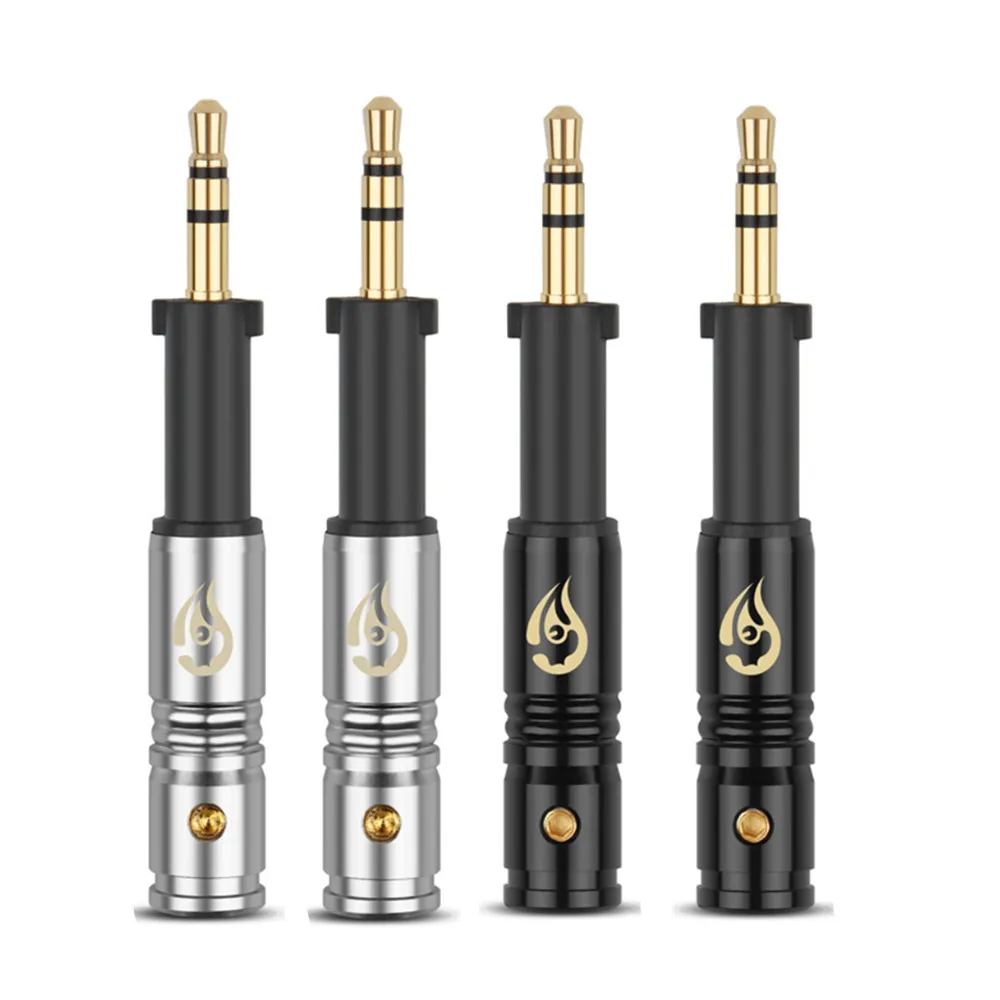 Audio Jack 2 5mm 3 Poles Pure Copper Headphone Plug For K450 Q460 K480 Headset Adapter DIY 2 5 Extension Plug Black Silver