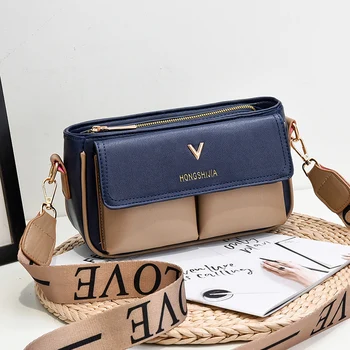 

INS HOT PU Famous Brand Designer Flap Women's Shoulder Bags Contrast Color Women's Crossbody Bag Ladies Shoulder Messenger Bags