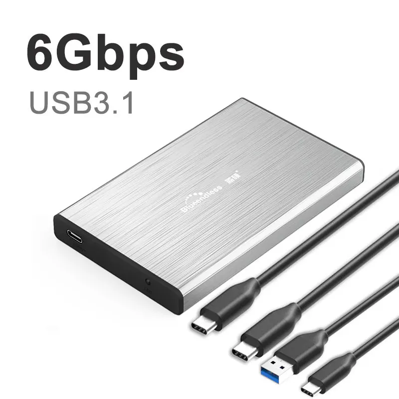 Usb 3,1 3,0 на sata 2," HDD чехол hdd SSD корпус Высокая скорость 6 Гбит hdd хранения внешний жесткий диск коробка для планшета/ноутбука и т. Д - Цвет: metal-C-C C-A