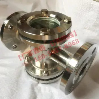 

304 316L Flange Through Sight Glass Four-way Sight Glass Double-sided Glass Observation Port Water Flow Indicator