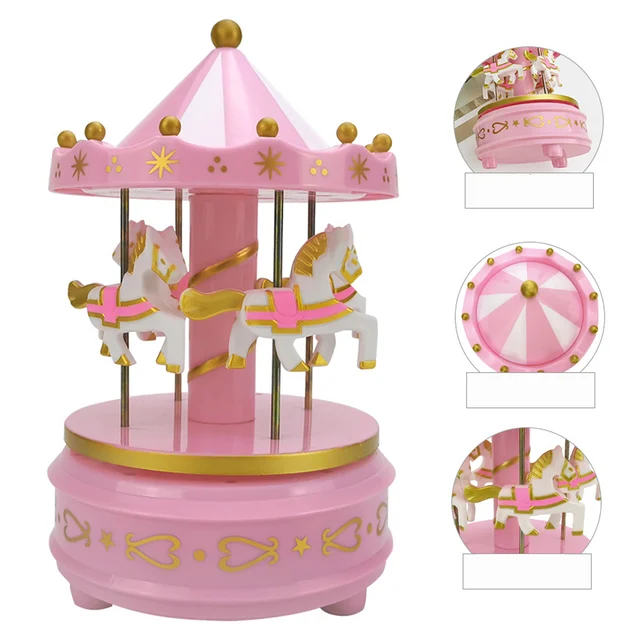 Cute Merry-Go-Round Carousels Music Box Birthday Present Ornament Decoration Parent-child Interactive Funny Game Kids Toys Gifts 5