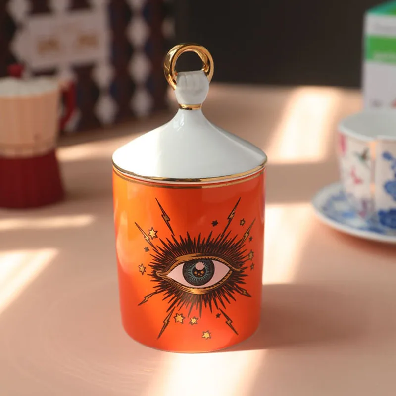 Candle Holders Incense Holder Big Eye Jar Starry Sky Aromatherapy Candle Jar Handmade Home Decoration