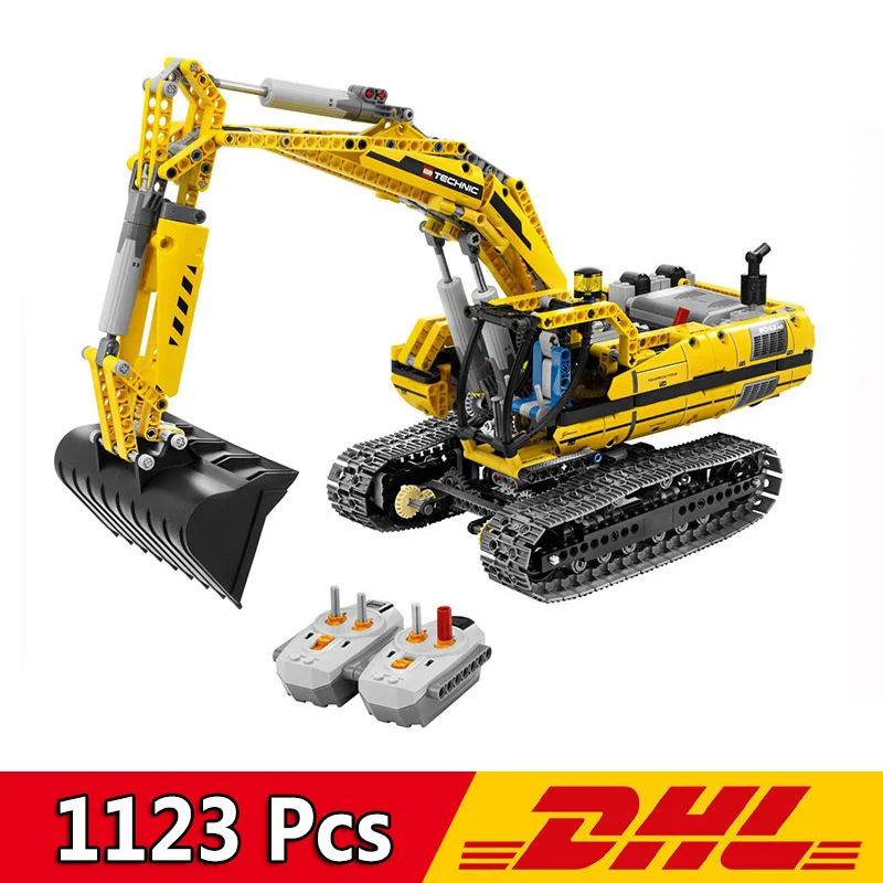 

20007 1123Pcs Technic Series Double Form RC Excavator Car Model Building Blocks Compatible Legoings 8043 Bricks Toys Gift