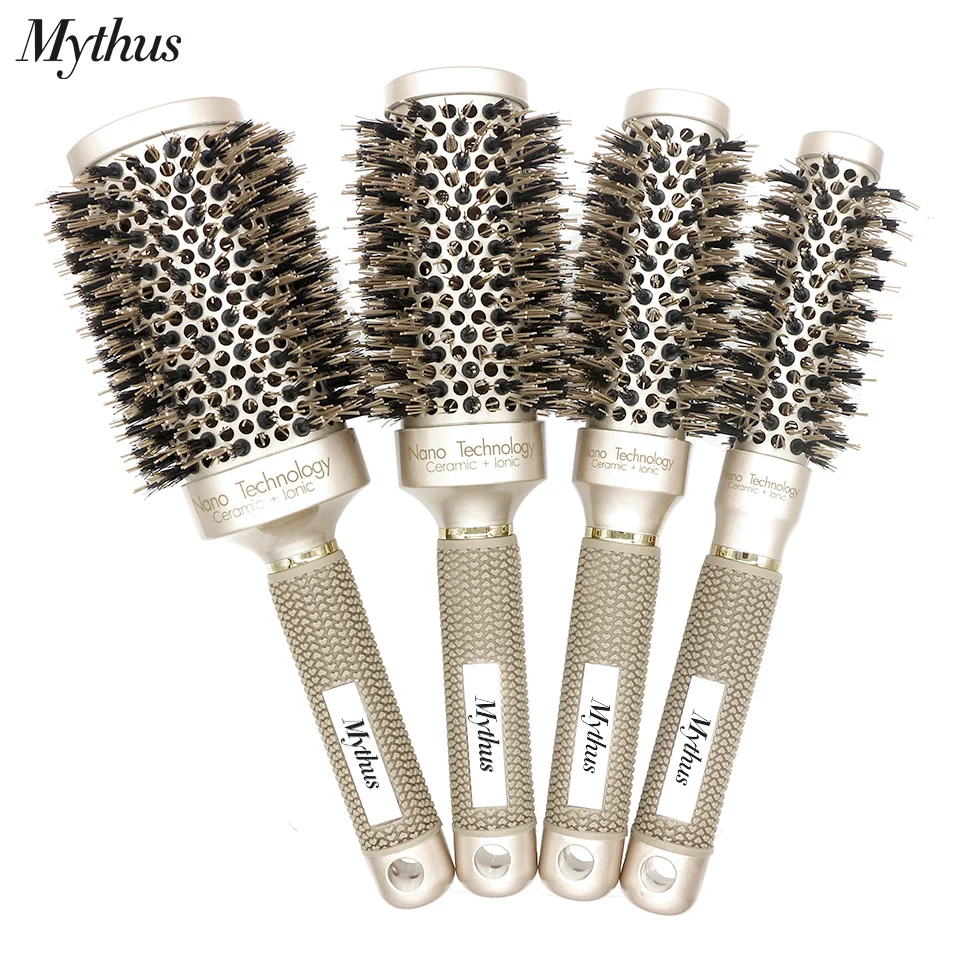 Профессиональная Керамическая ионная круглая щетка Mythus Nano Technology