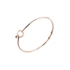 Fnixtar 2mm Thickness Wire Bangle Stainless Steel Open Love Heart Bracelets Bangle  60mm 10piece/lot 3