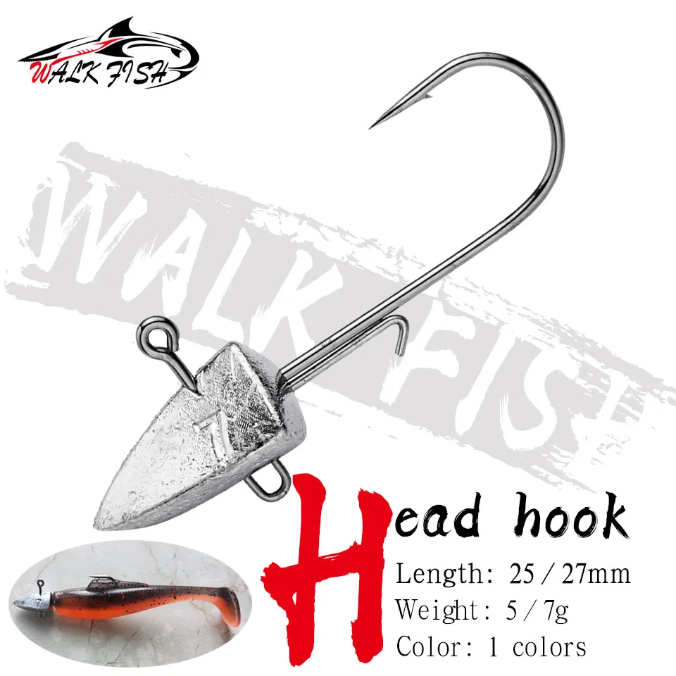 WALK FISH 8 шт./партия искусственные рыболовные крючки для Дартс 7 г джиг-головка