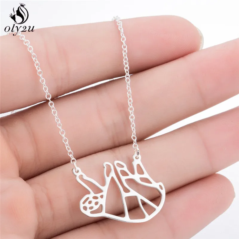 Oly2u ожерелье с полыми животными ленивецами Женская Модная бижутерия Милые