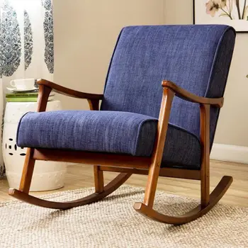 

Lazy Sofa Chair Rocking Chair Sofa Households Nordic Adult Solid Wood Recreation Living Room Balcony Easy Chair