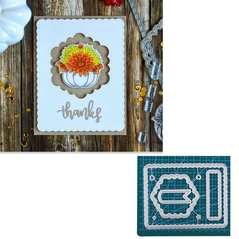 

Lacework Frame Die Cuts For Cards Making Hexagon Rectangle Tag Frame dies scrapbooking metal cutting dies new 2019