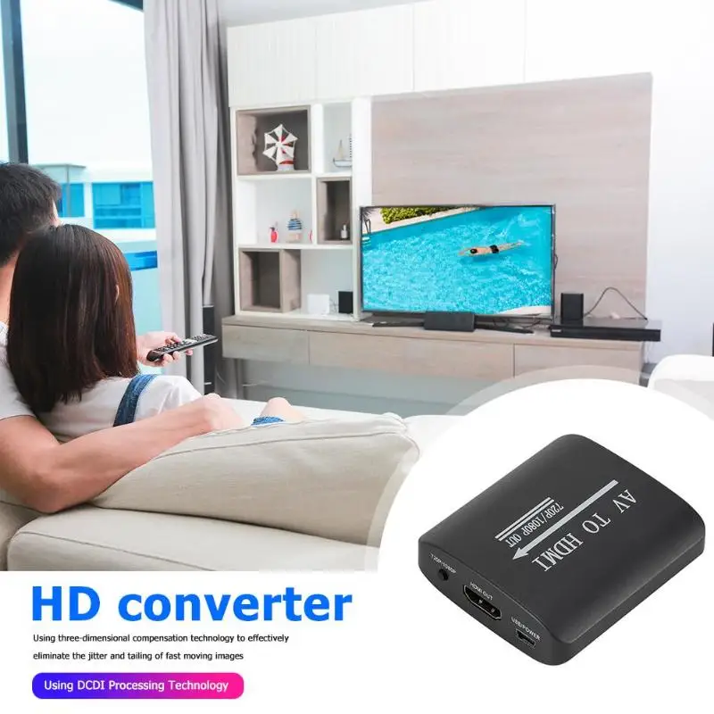 Мини AV к HDMI конвертер цифровой сигнал кабель передатчика Поддержка NTSC PAL RCA/AV/CVSB к HDMI адаптер коробка
