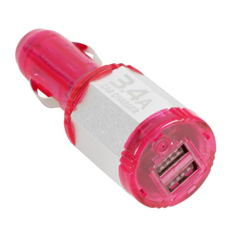 Автомобильное мини-зарядное устройство с двумя usb-портами 12 в 3,4 А, интеллектуальное Голосовое управление, автомобильное зарядное устройство, светодиодный светильник, автомобильный usb-адаптер - Название цвета: 6