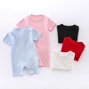 100% Cotton Summer Baby Rompers Newborn Infant Sleep and Play Jumpsuit Boys Girls Soft Comfortable Outift Short Sleeve